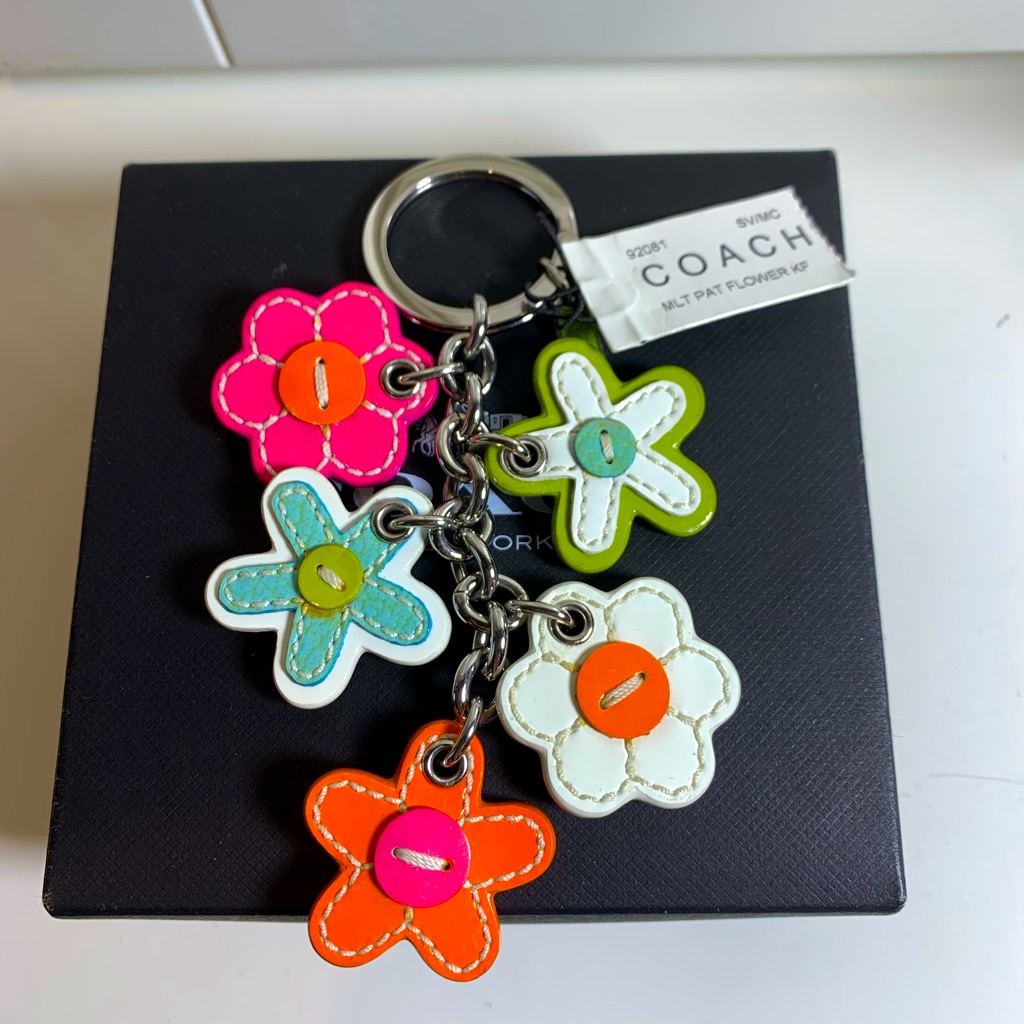 Coach | Accessories | Coach Flowers Leather Bag Charm Fobs | Poshmark